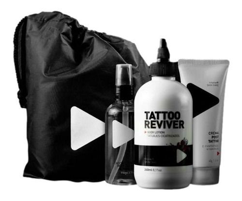 Pack Inkplay Reviver + Crema Post + Jabon Tattoo Tatuajes