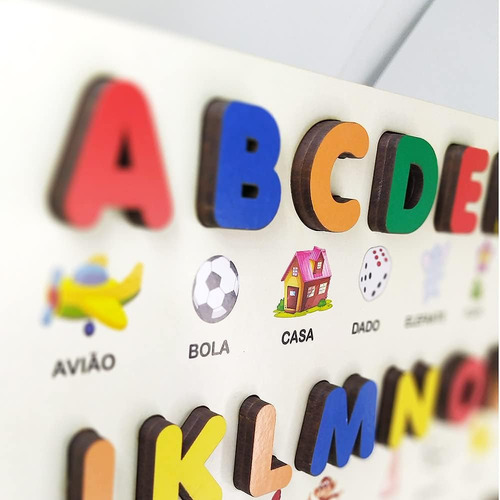 Alfabeto Madeira Montessoriano Tabuleiro Educativo Didático