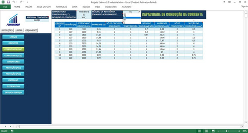 Imagem 4 de 10 de Planilha Dim. Projetos Elétricos + Blocos Eletr. Autocad