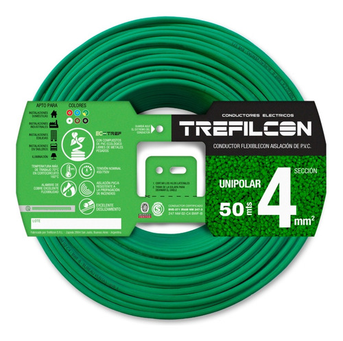 Cable Unipolar 4mm Normalizado Trefilcon Rollo X 50 Mts