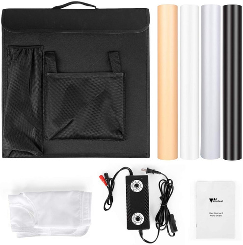 Imagen 2 de 7 de Foto Estudio Portátil 40cm Con Luz Ajustable Somos Tienda