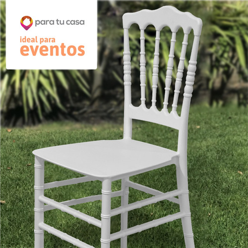 Imagen 6 de 10 de Set X4 Sillas Plásticas Apilable Colonial Eventos Quality Ct