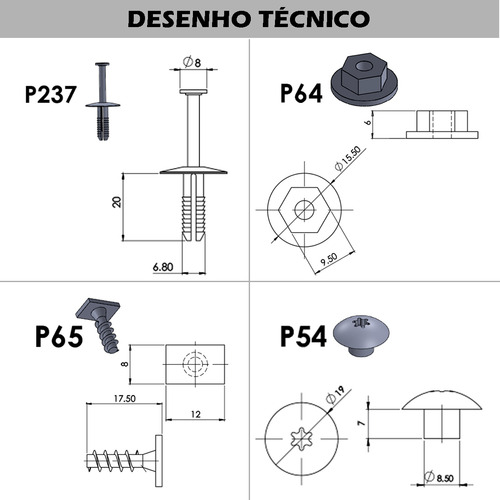 Kit Grampo Presilha 13 Pç Parachoque Traseiro Corsa 08 09 10