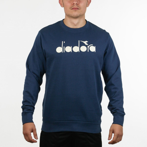 Diadora Men's Crew Sweater Print - Navy