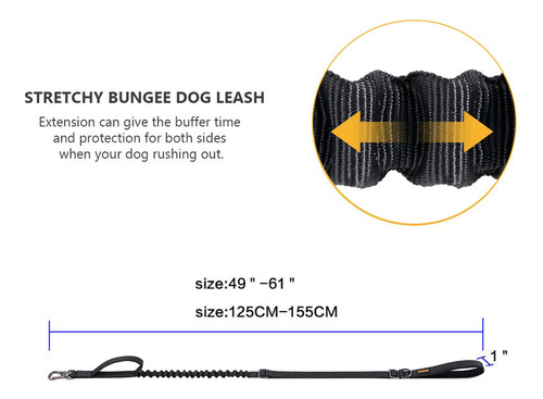 Correa Táctica For Perros Ajustable K9, Correa Elástica