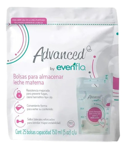 Bolsa Almacenamiento Lactancia Advanced Evenflo 25un. Febo