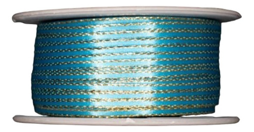 Cinta Lurex Oro Color Azul Claro Raso Tela 100 Mts X 3mm