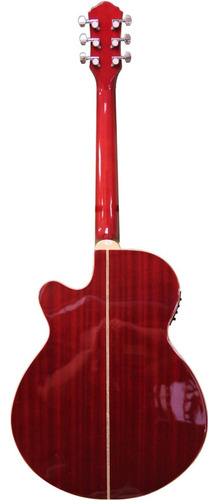 Guitarra Electroacústica Concierto Oscar Schmidt Og10cef Trd Color Flame Trans Red Orientación De La Mano Derecha