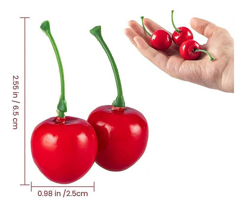 Hi, 50 Cerezas Artificiales Simulación De Cerezas Falsas