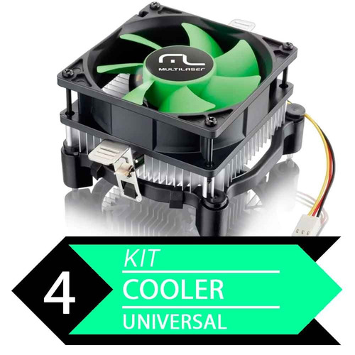 Kit 4 Cooler Unil Amd E Intel Multilaser Ga1 - Baixo Ruído