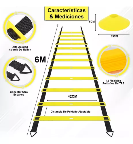 Kit Entrenamiento Futbol 12conos Paracaída Escalera Agilidad