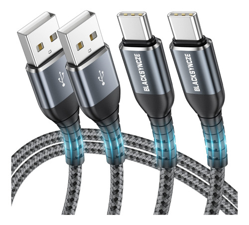 Cable Usb 2 Unidad 6.6 Pie Cargador Tipo 3.1 Rapida Aa 4