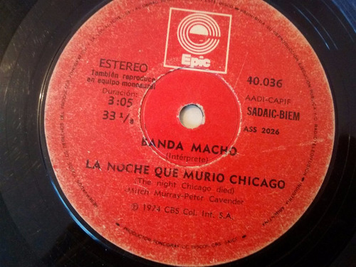 Vinilo Single De Banda Macho - Por Que Ya No Te Iras ( K35