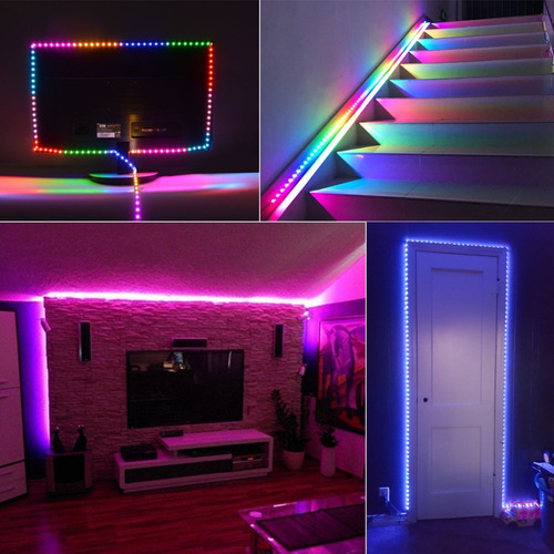 Tira De Luces Led Kit De Luces 5m Metros Con Control Rgb