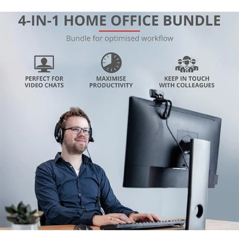 Imagen 9 de 9 de Kit Home Office 4 En 1 Trust Teclado + Mouse + Audífono