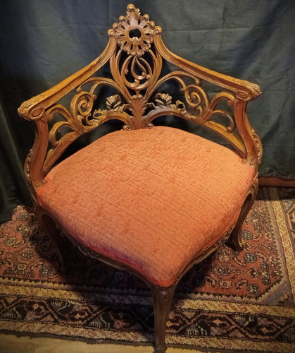 Antiguo Bello Sillón Esquinero Francés L. Xv