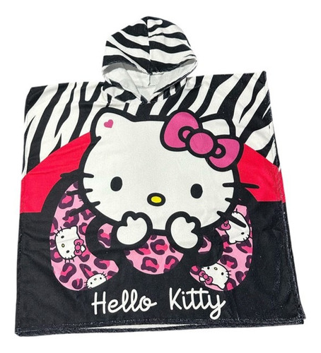Toalla De Baño De Hello Kitty Moño Secado Rapido Microfibra Negro Kitty