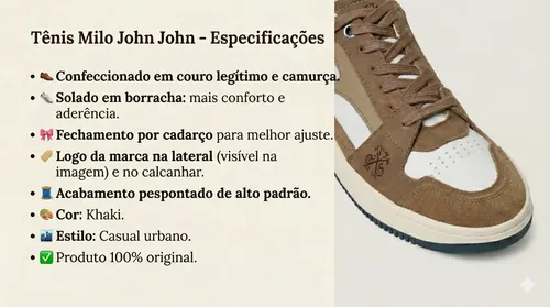John milo  Tênis John John Milo De Camurça E Nobuck Casual Sofisticado