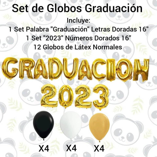 Set De Globos Letras Graduación / Decoración Graduación 