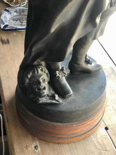 Imagen 2 de 7 de Antigua Escultura Petit Bronce Moliere