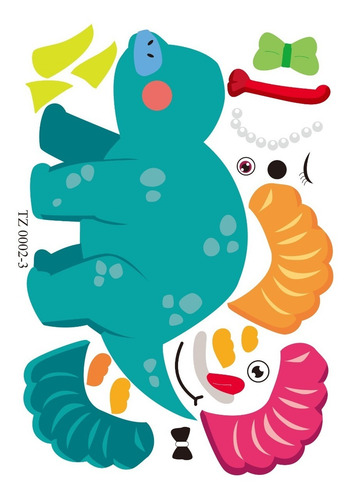 Imagen 3 de 7 de Stickers Autoadhesivos Didactico X4 Dinosaurio Souvenirs