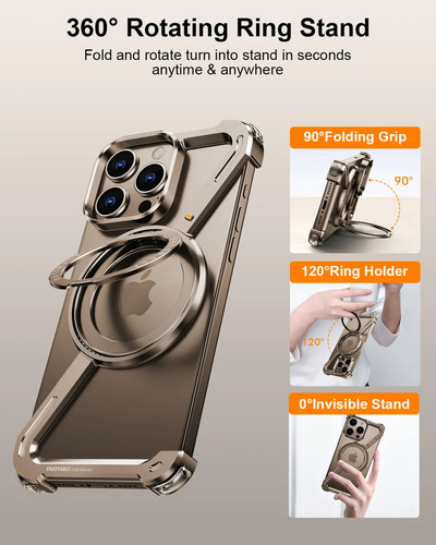 Funda Metálica Sin Marco Z Para iPhone 13/14/15/16 Pro