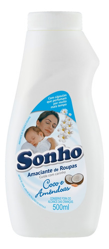 Amaciante Sonho Coco e amêndoas em frasco 500 ml