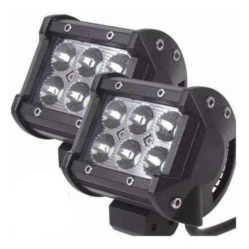 Pack 2 Focos Led Neblinero Spot De 4 PuLG 18w Con 6 Led