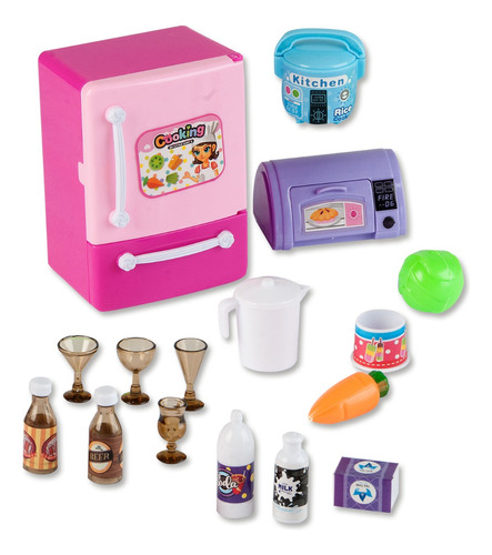 Kit Miniatura Cozinhando-zp00762 Cor Rosa