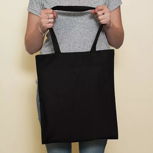 Tote Bag Gabardina Negra X Unidad