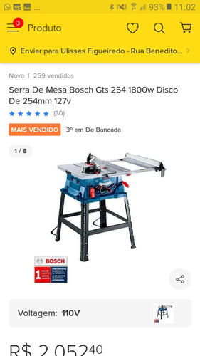 Imagem 4 de 5 de Serra De Bancada Nova Com Nota Fiscal 1700 Reais Nunca Foi U