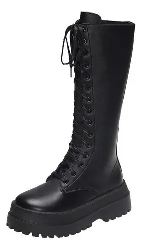 Bota plataforma hot sale cano alto