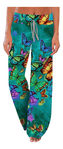 Pantalones H Para Mujer, Cómodo Pijama Con Estampado Floral