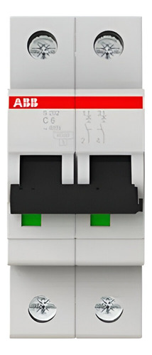 2cds252001r0064 S202-c6 Int. Termomagnetico 2p 6a.c Abb