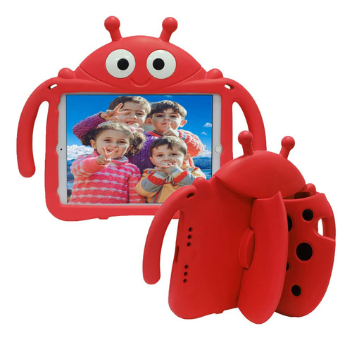 Tading Funda Mariquita Para iPad Generacion Niño Bonita Rojo