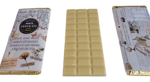 Imagen 1 de 8 de Chocolate Blanco Real Sin Azucar . Sin Tacc . Vegano . Keto