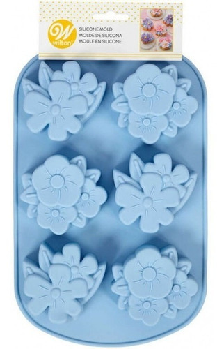  Molde De Silicon Floral Wilton 2105-0-0417 Color Azul