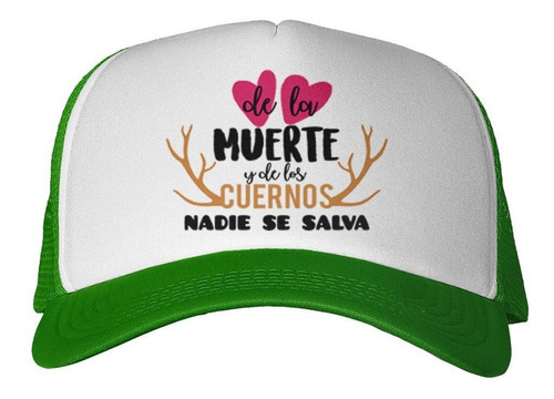 Gorra Frase De Muerte Y Cuernos Nadie Se Salva