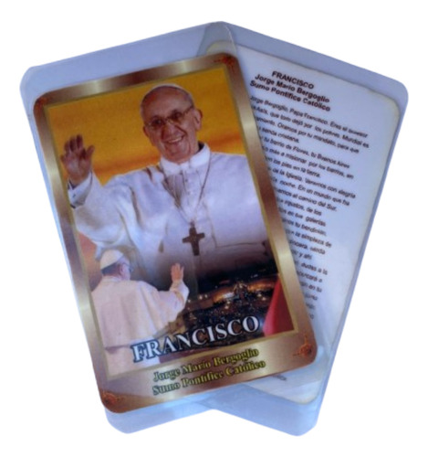 Estampa Plastificada Protector Papa Francisco X 30 Pai Joao Blanco