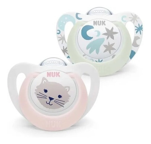 Chupetes Nuk Star Day And Night Set 2 Unidades Dia Y Noche