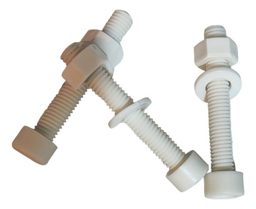 Tornillo De Polipropileno M8x50 Tornillo,rondana Tuerca 5pz