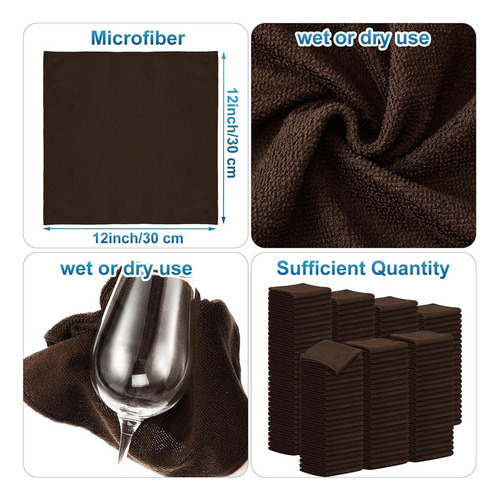 Paquete De 100 Paños De Microfibra 30 X 30 Cm Reutilizables