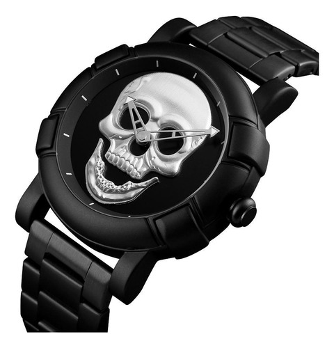 Relógio Skmei 9178 Caveira Crânio 3d Skull Esportivo Luxo Nf