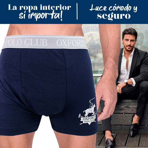 Imagen 5 de 9 de Set 12 Pcs Boxer Caballero Oxford Polo Club Original Opa-002