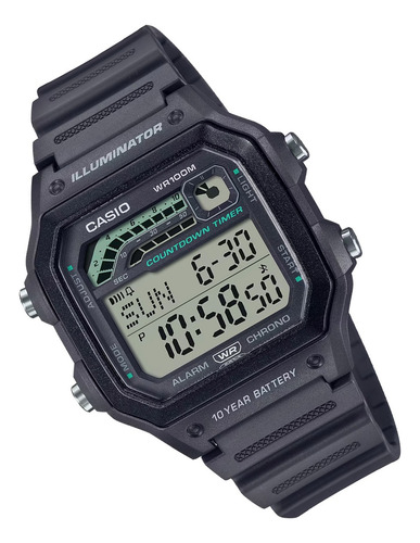 Reloj Casio Hombre Ws-1600h Wr 100 Mts 10 Años Bateria