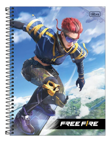 Caderno Free Fire Com Adesivos 1 Matéria Universitário 80f