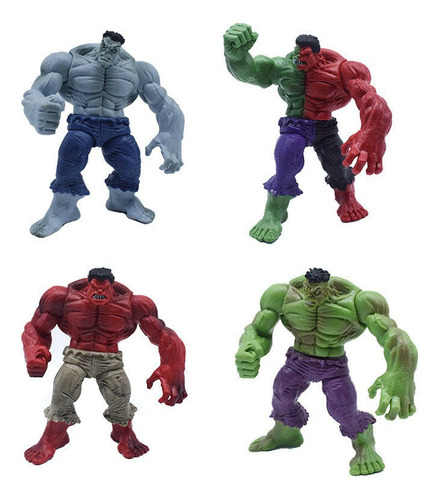 4pcs The Avengers Hulk Acción Figura Modelo Juguete Regalo Y