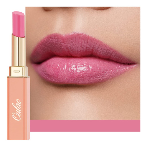 Oulac Lapiz Labial Rosa, Balsamo Labial Hidratante Con Tinte