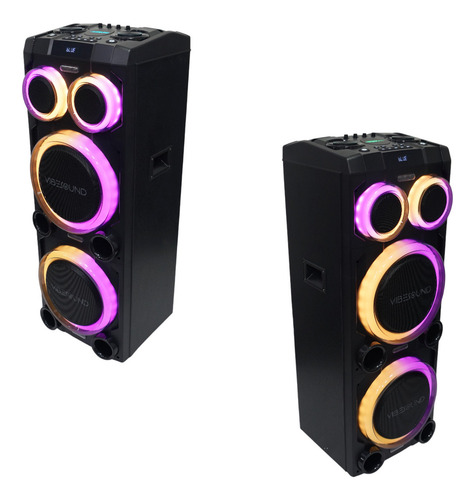 Caja de sonido potente torre 2500W RMS portátil Bluetooth FM USB 127/220V Vibe Sound VS007 V12 Tower