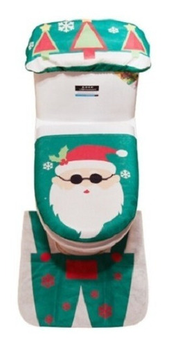 Funda Baño Navidad Viejito Pascuero Decoración Set